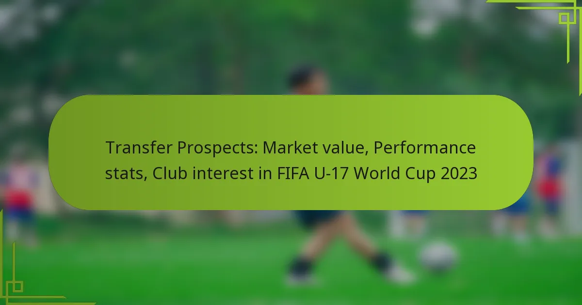 Transfer Prospects: Market value, Performance stats, Club interest in FIFA U-17 World Cup 2023