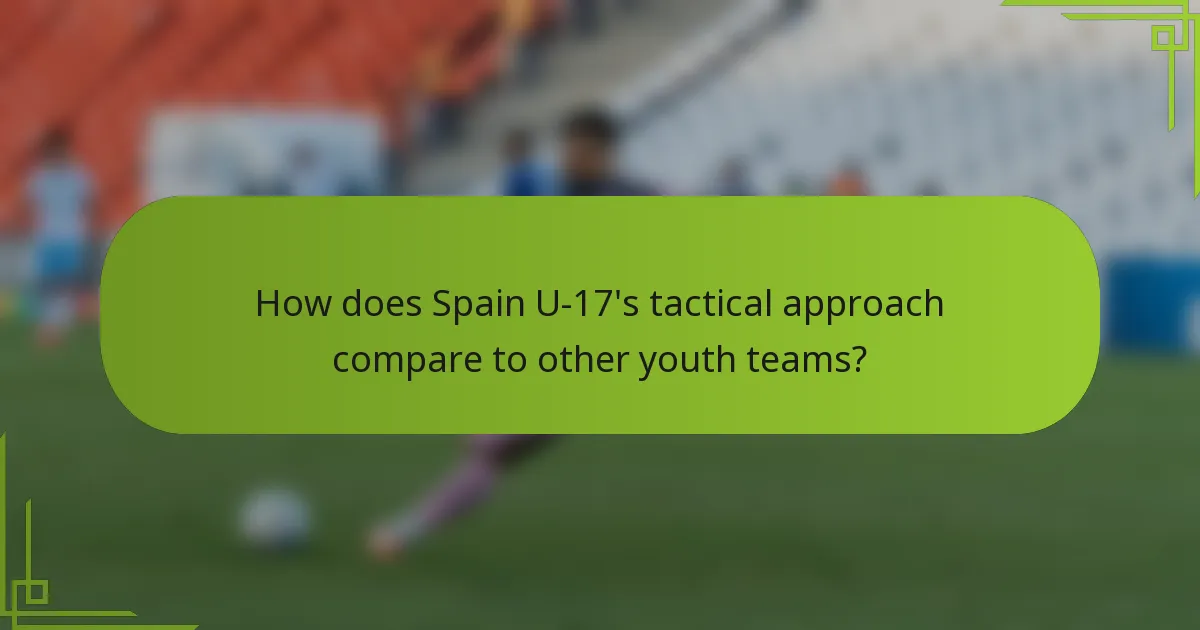 How does Spain U-17's tactical approach compare to other youth teams?
