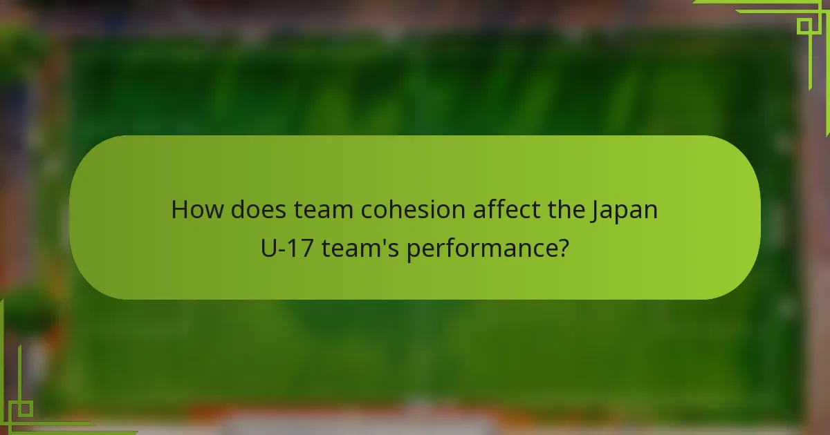 How does team cohesion affect the Japan U-17 team's performance?