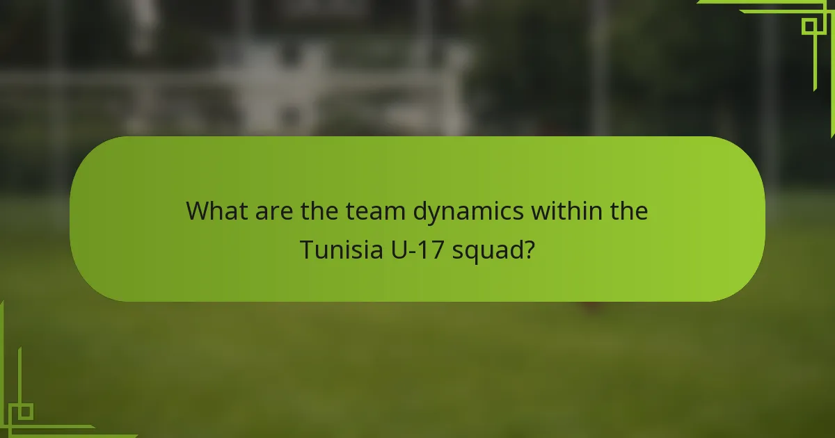 What are the team dynamics within the Tunisia U-17 squad?