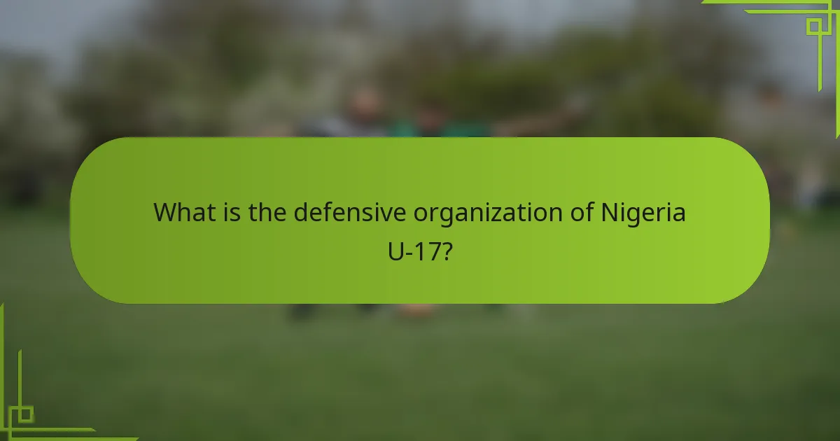 What is the defensive organization of Nigeria U-17?