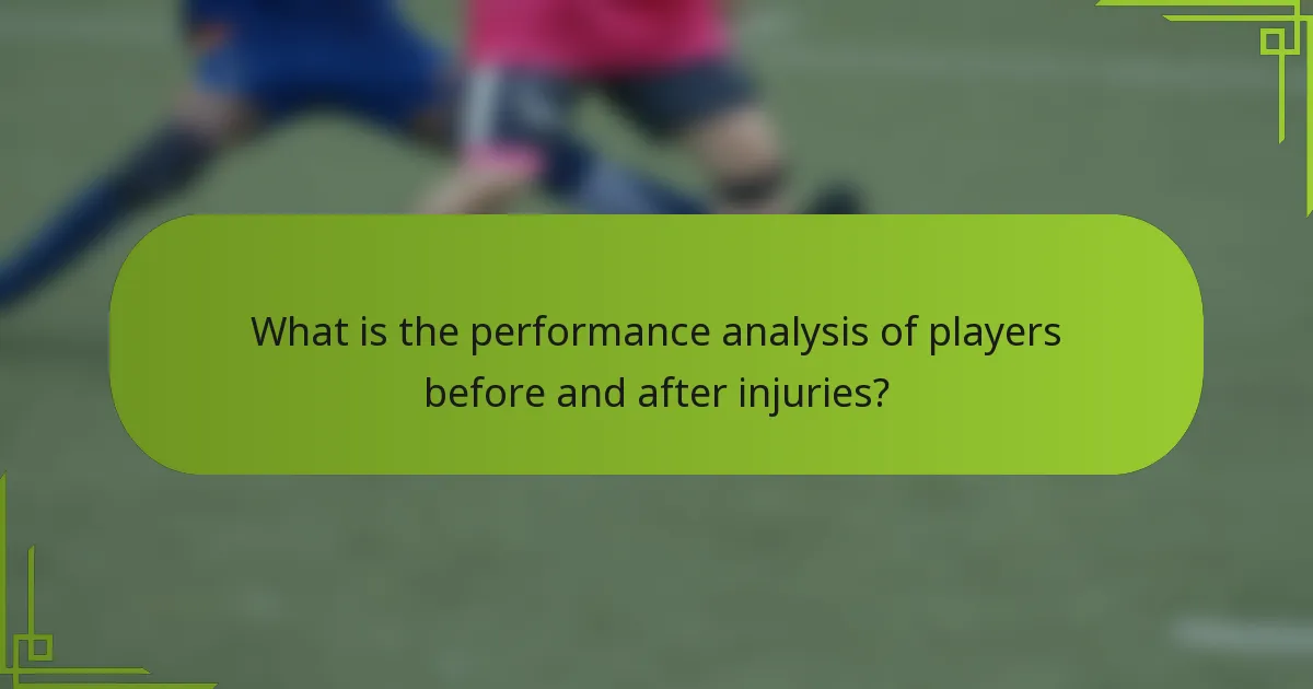 What is the performance analysis of players before and after injuries?