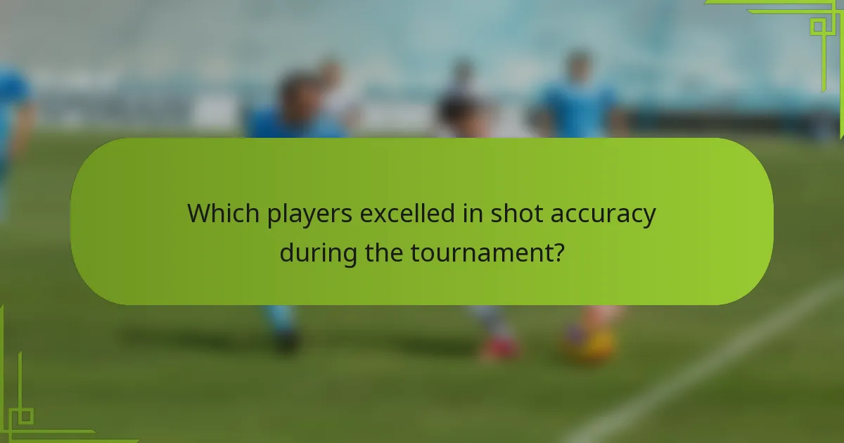 Which players excelled in shot accuracy during the tournament?