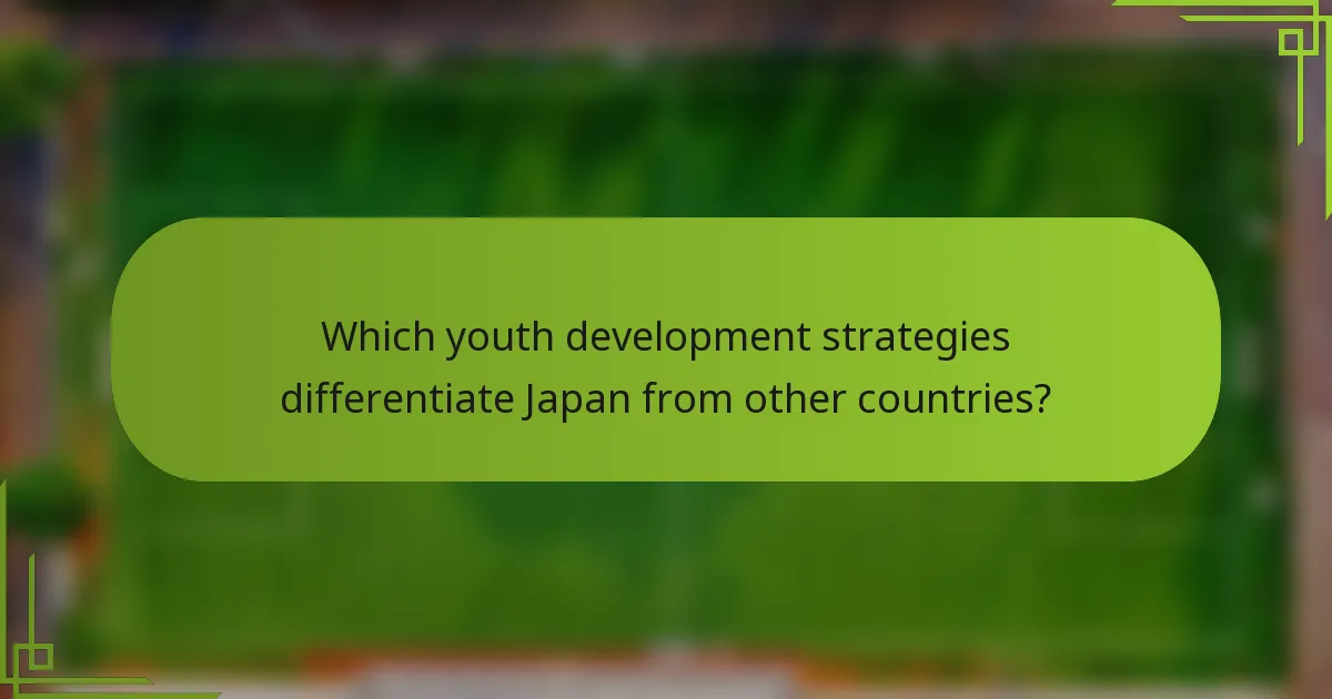 Which youth development strategies differentiate Japan from other countries?